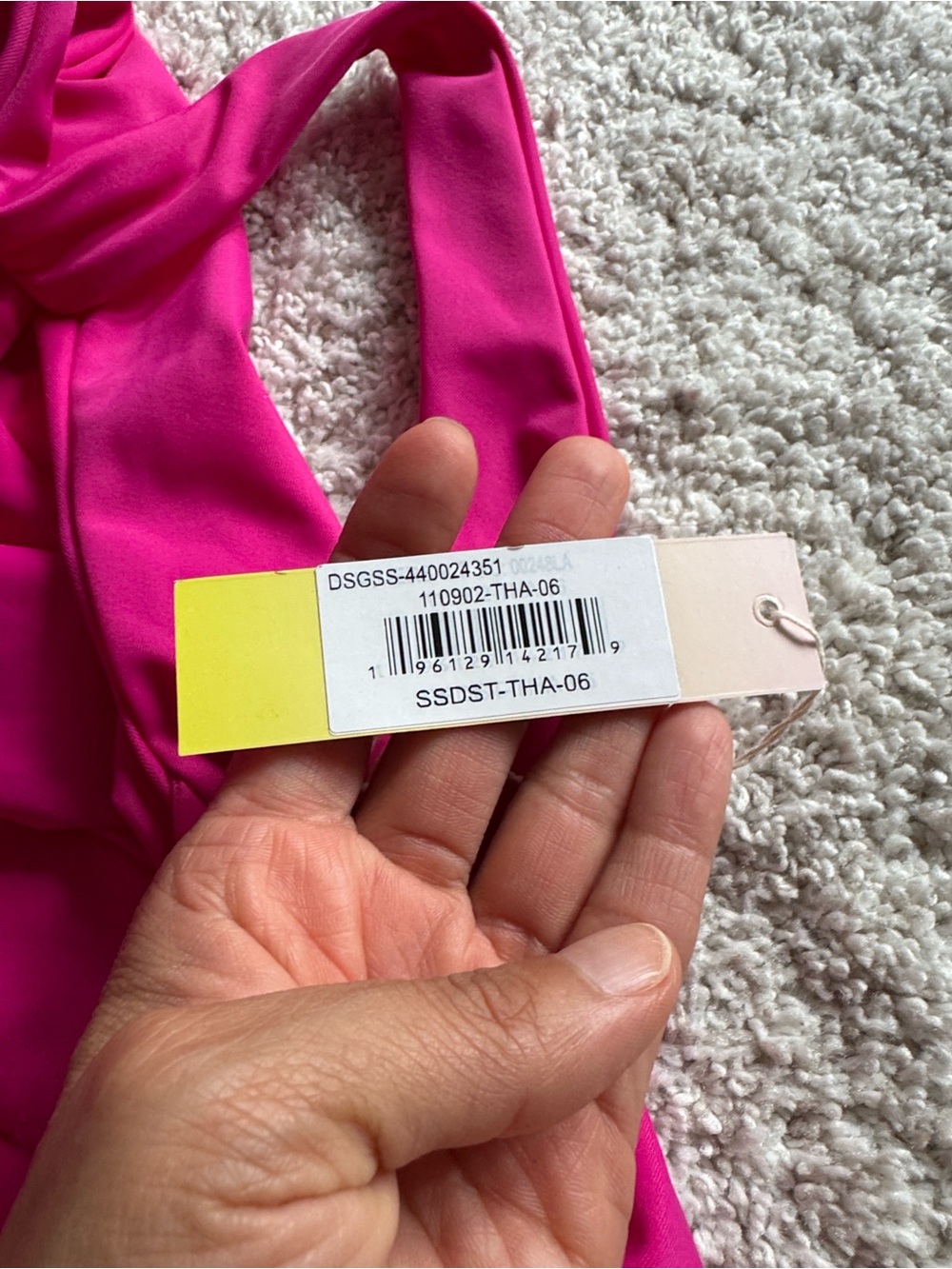 Summersalt NWT One-Shoulder Fuchsia Ruched Swimsuit - Picture 10 of 10